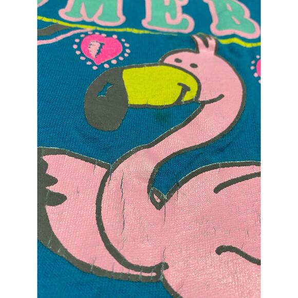 Rare! Vintage 90s Somebody in Florida loves me T-Shirt ! XL Pink Flamingo - Picture 8 of 10